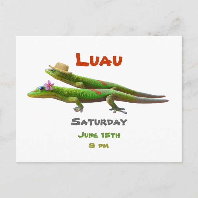 Hawaiian Geckos Postcard (Front)