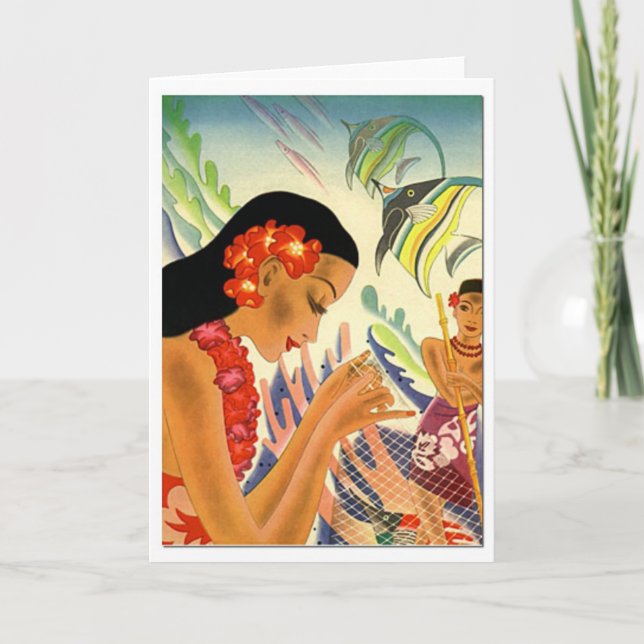 Hawaiian Girl Card (Front)