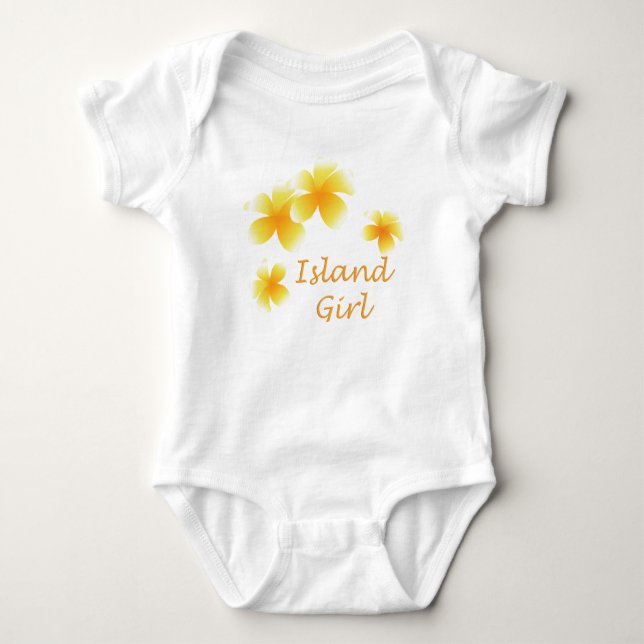 Hawaiian Girl Tropical Floral Infants Baby Bodysuit (Front)