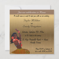 Hawaiian Gold Wedding Invitation