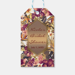 Hawaiian Golden Tropics Elegant Vintage Favour Gift Tags