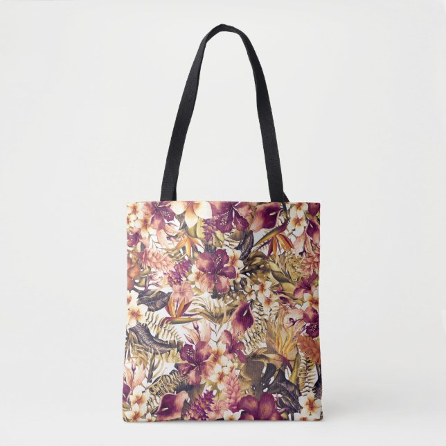 Hawaiian Golden Tropics Elegant Vintage Modern Tote Bag (Front)
