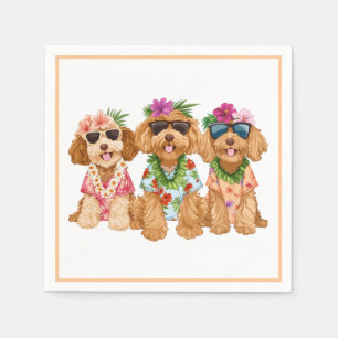 Hawaiian Goldendoodle Dogs Flower Lei Napkin