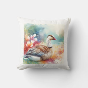 Hawaiian Goose Vibrance AREF902 - Watercolor Cushion