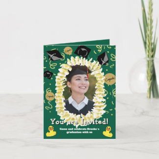 Hawaiian Graduation Party Lei Photo Invitation