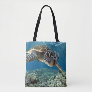 Hawaiian Green Sea Turtle Tote Bag