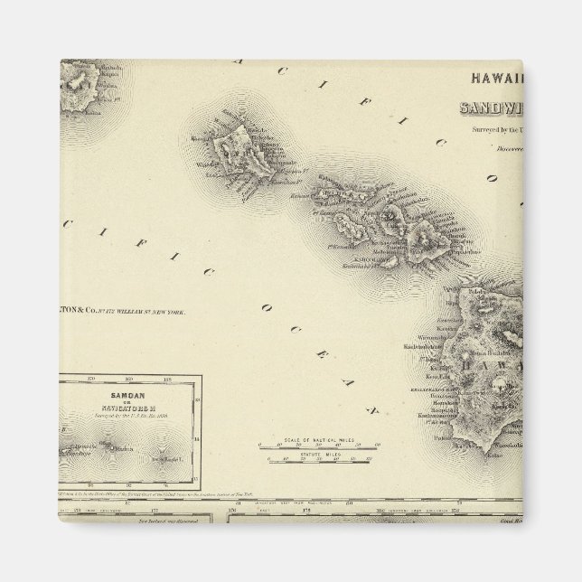 Hawaiian Group Or Sandwich Islands Magnet (Front)