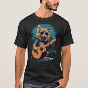 Hawaiian Guitar Music Concert Festival Funny Cat H T-Shirt