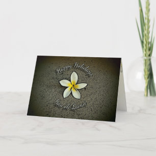 Hawaiian Happy Holidays plumeria greeting cards