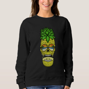 Hawaiian Hawaii Sunglasses Beach Skull Pineapple S Sweatshirt