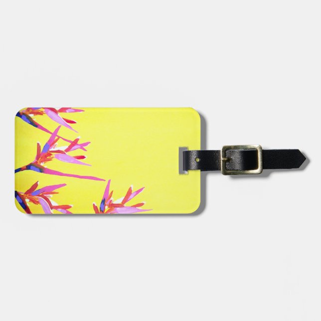 Hawaiian Heliconia Flower Luggage Tag (Front Horizontal)