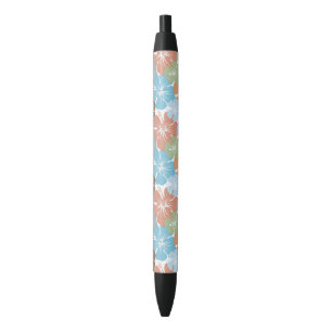 Hawaiian Hibiscus Floral Black Ink Pen