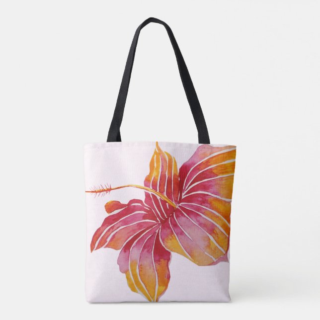 Hawaiian Hibiscus Flower | All-Over-Print Tote Bag (Back)