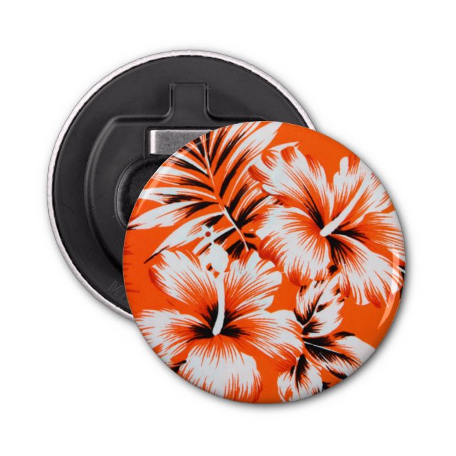 Hawaiian Hibiscus Flower Background Bottle Opener (Front)