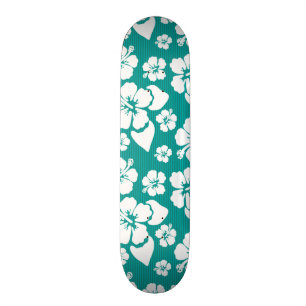 Hawaiian Hibiscus Flower Pattern Skateboard