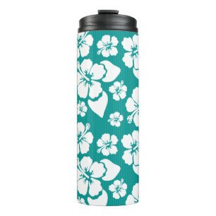 Hawaiian Hibiscus Flower Pattern Thermal Tumbler