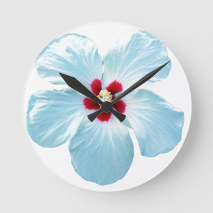 Hawaiian Hibiscus Flower Round Clock