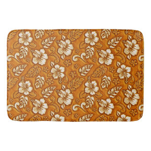 Hawaiian Hibiscus Flowers Bath Mat