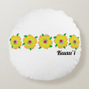 Hawaiian Hibiscus Flowers Kauai Hawaii Round Cushion