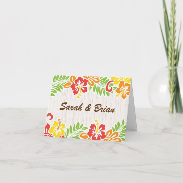 Hawaiian Hibiscus Flowers Note Card (Front)