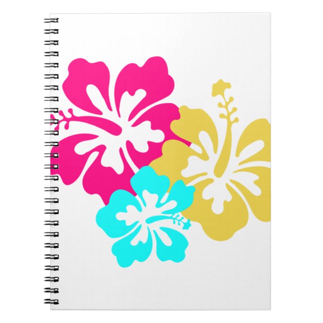 Hawaiian Hibiscus Flowers Spiral Notebook (Front)