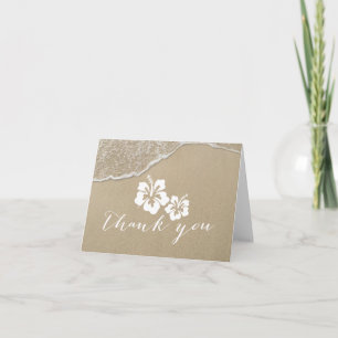 Hawaiian Hibiscus Flowers Summer Beach Thank You Card