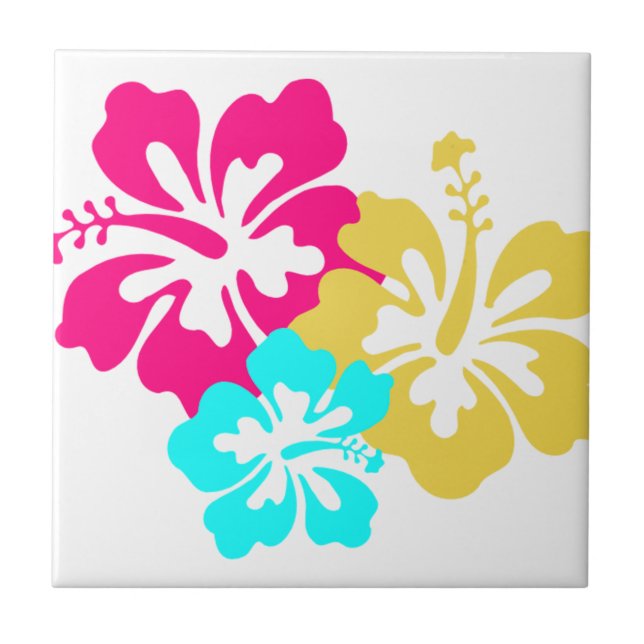 Hawaiian Hibiscus Flowers Tile (Front)