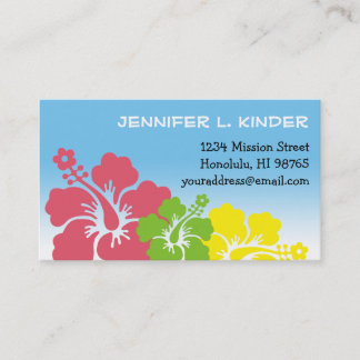 Hawaiian hibiscus flowers tropical mummy card