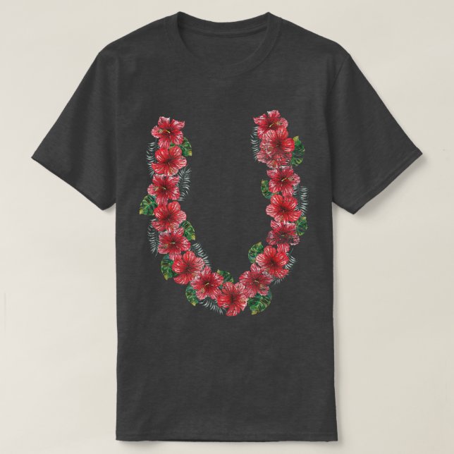 Hawaiian Hibiscus Flowers Tropical Summer Vacation T-Shirt (Design Front)