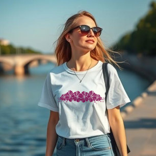 Hawaiian Hibiscus Flowers Wine Colour T-Shirt