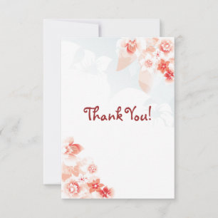 Hawaiian Hibiscus in Red Orange Thank You Card