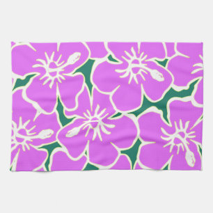 Hawaiian Hibiscus Luau Tropical Flowers Tea Towel