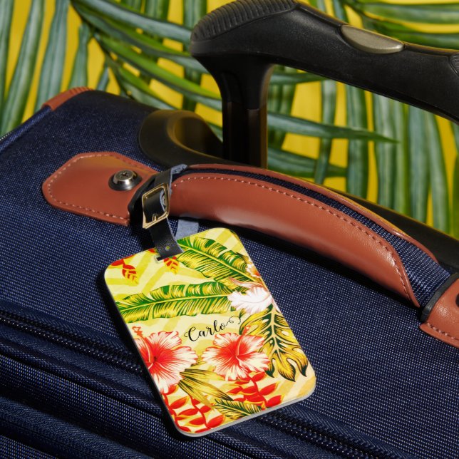 Hawaiian hibiscus Luggage Tag (Front Insitu 1)
