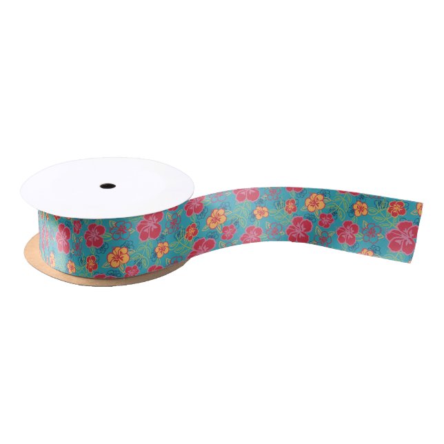Hawaiian Hibiscus Satin Ribbon (Spool)