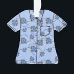 Hawaiian Holly Hanukkah Blue Floral Aloha Shirt Ornament<br><div class="desc">Hau’oli Hanukaha is Hawai'ian for Happy Hanukkah! This illustration showcases a tropical interpretation of holly in Hanukkah colours and subtle gradients. The lettering is dusted with snow for an added surprise. This design is available on a variety of products for the home and apparel for the entire family.</div>