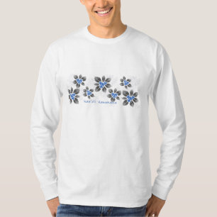 Hawaiian Holly Hanukkah Blue Floral T-Shirt