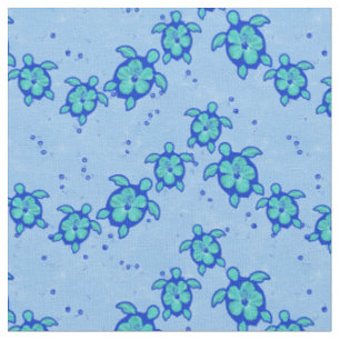 Hawaiian Honu Hibiscus Sea Turtles Fabric