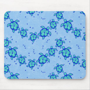 Hawaiian Honu Hibiscus Sea Turtles Mouse Pad