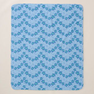 Hawaiian Honu Hibiscus Sea Turtles Sherpa Blanket