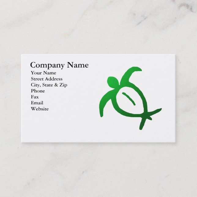 Hawaiian Honu Petroglyph Business Card (Front)