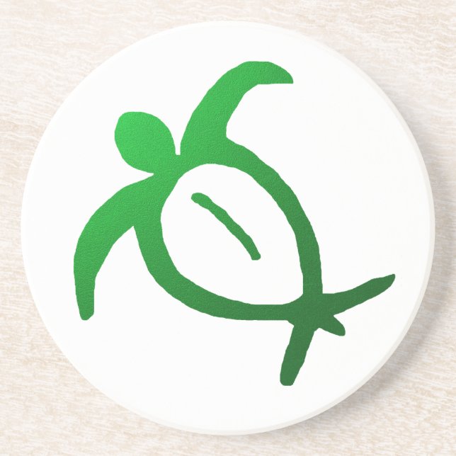 Hawaiian Honu Petroglyph Coaster (Front)