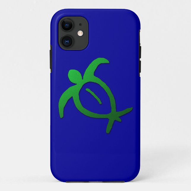 Hawaiian Honu Petroglyph on Blue - iPhone 5 Case (Back)