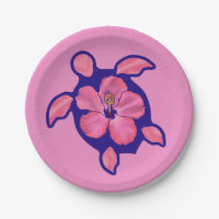Hawaiian Honu Turtle and Hibiscus