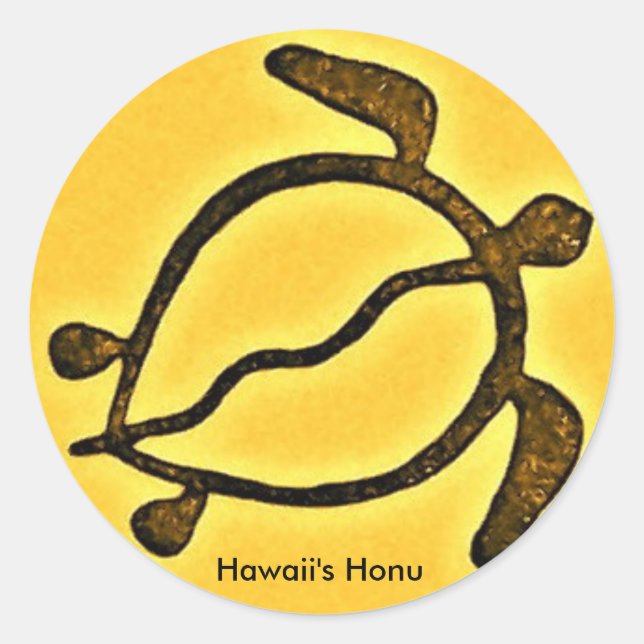 Hawaiian honu turtle classic round sticker (Front)