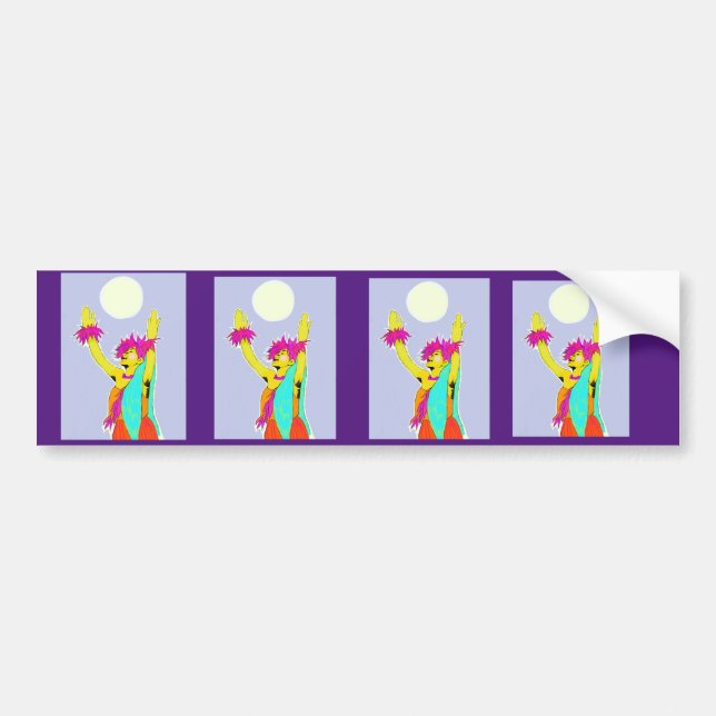 Hawaiian Hula Bumper Sticker (Front)