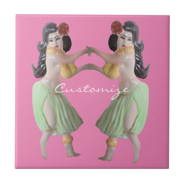 Hawaiian Hula Dancers Thunder_Cove Tile (Front)