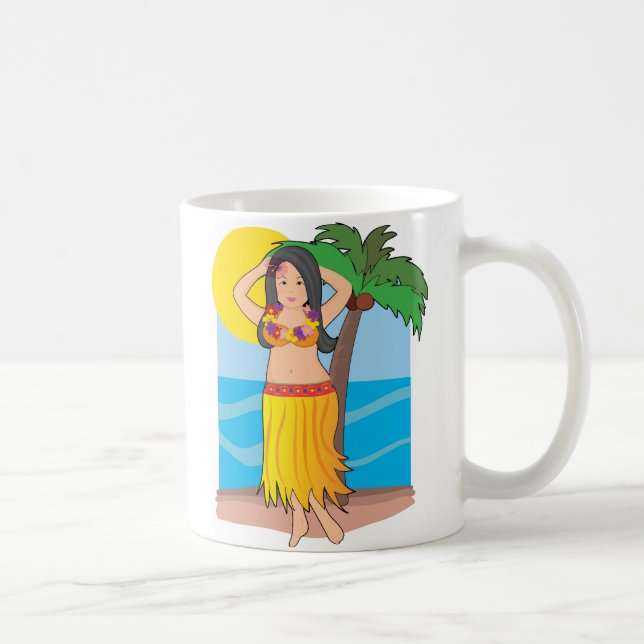 hawaiian hula girl coffee mug (Right)