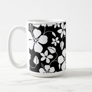 HAWAIIAN HULA (HIBISCUS) BLACK COFFEE MUG