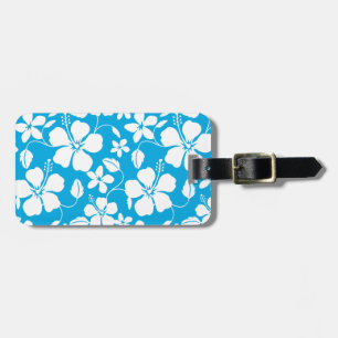 HAWAIIAN HULA (HIBISCUS) BLUE LUGGAGE TAG