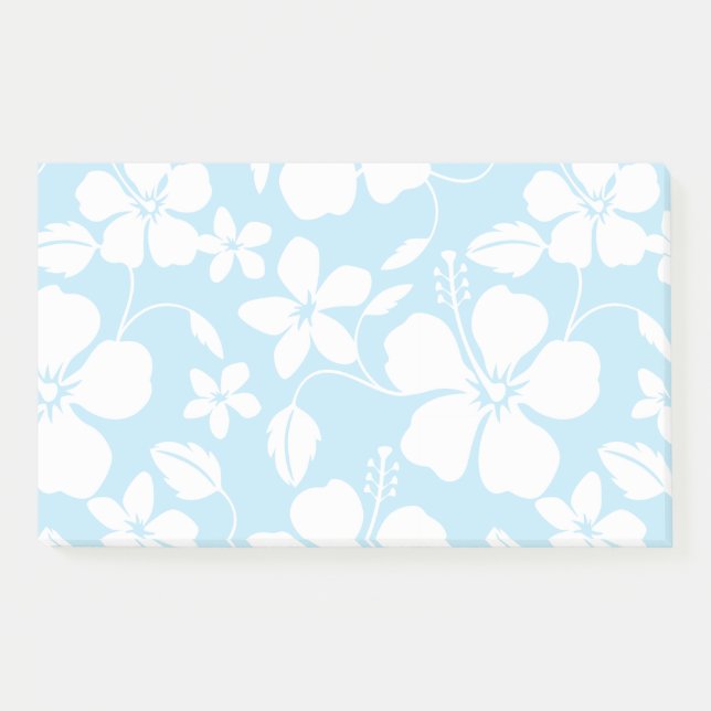 HAWAIIAN HULA (HIBISCUS) BLUE POST-IT NOTES (Front)